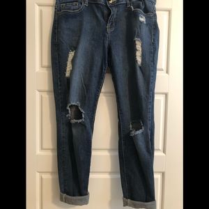 Ripped boyfriend jeans